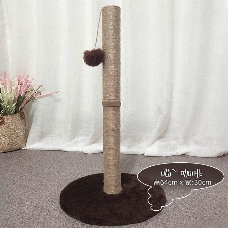 Cat Scratching Post Sisal Rope with Ball - 60cm/80cm Brown 60cm
