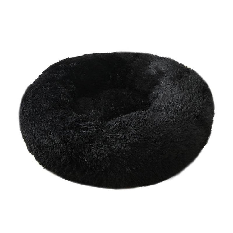 Cozy Soft Cushion Plush Pet Donut Bed Black
