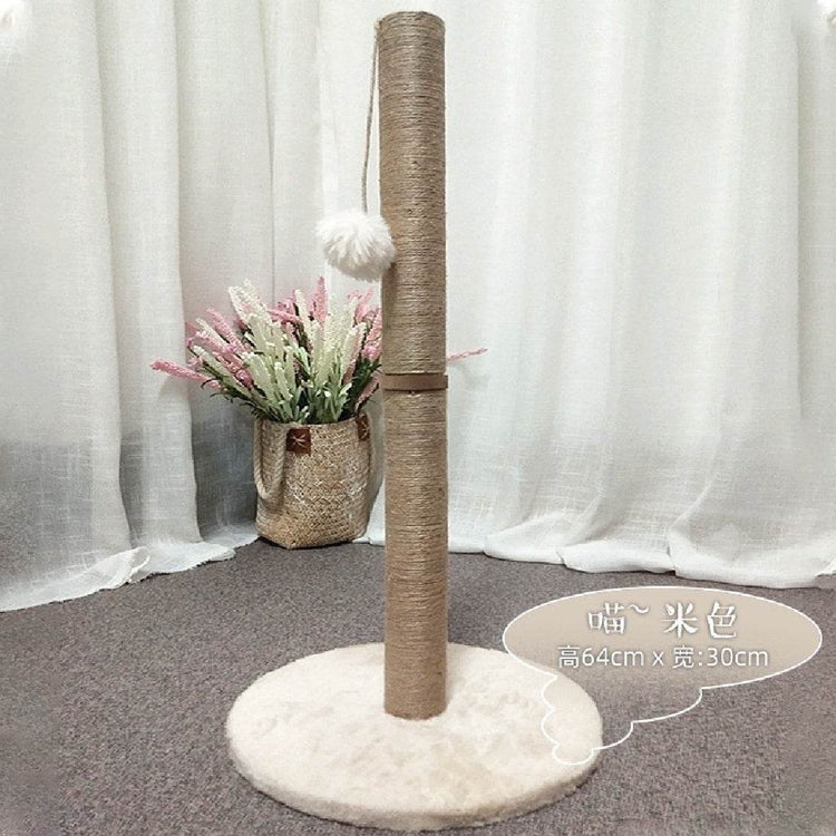 Cat Scratching Post Sisal Rope with Ball - 60cm/80cm White 60cm