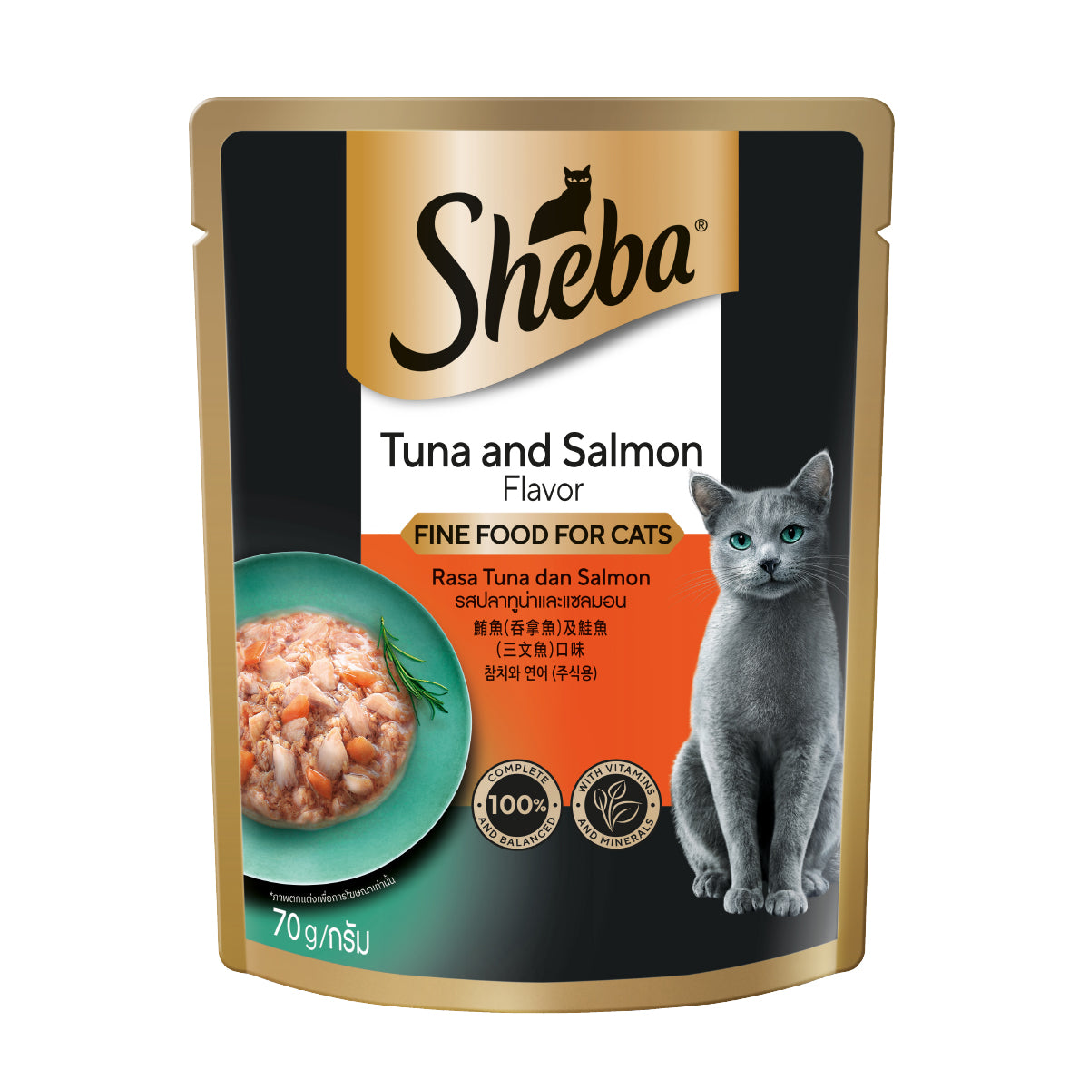 Sheba Cat Wet Food Pouch 70g Tuna Salmon