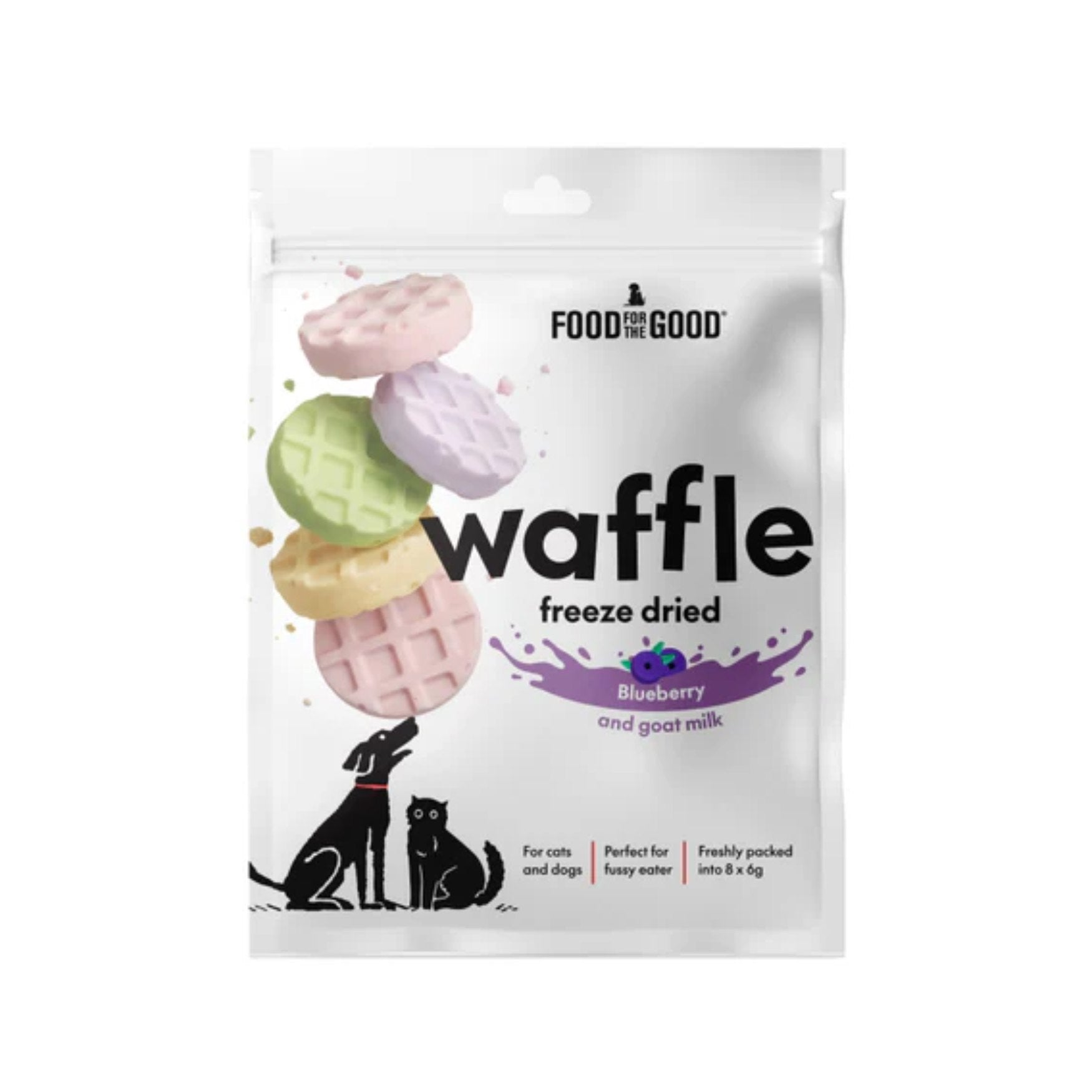 Food For The Good Freeze-Dried & Air Dried Treats Blueberry Waffle 48g