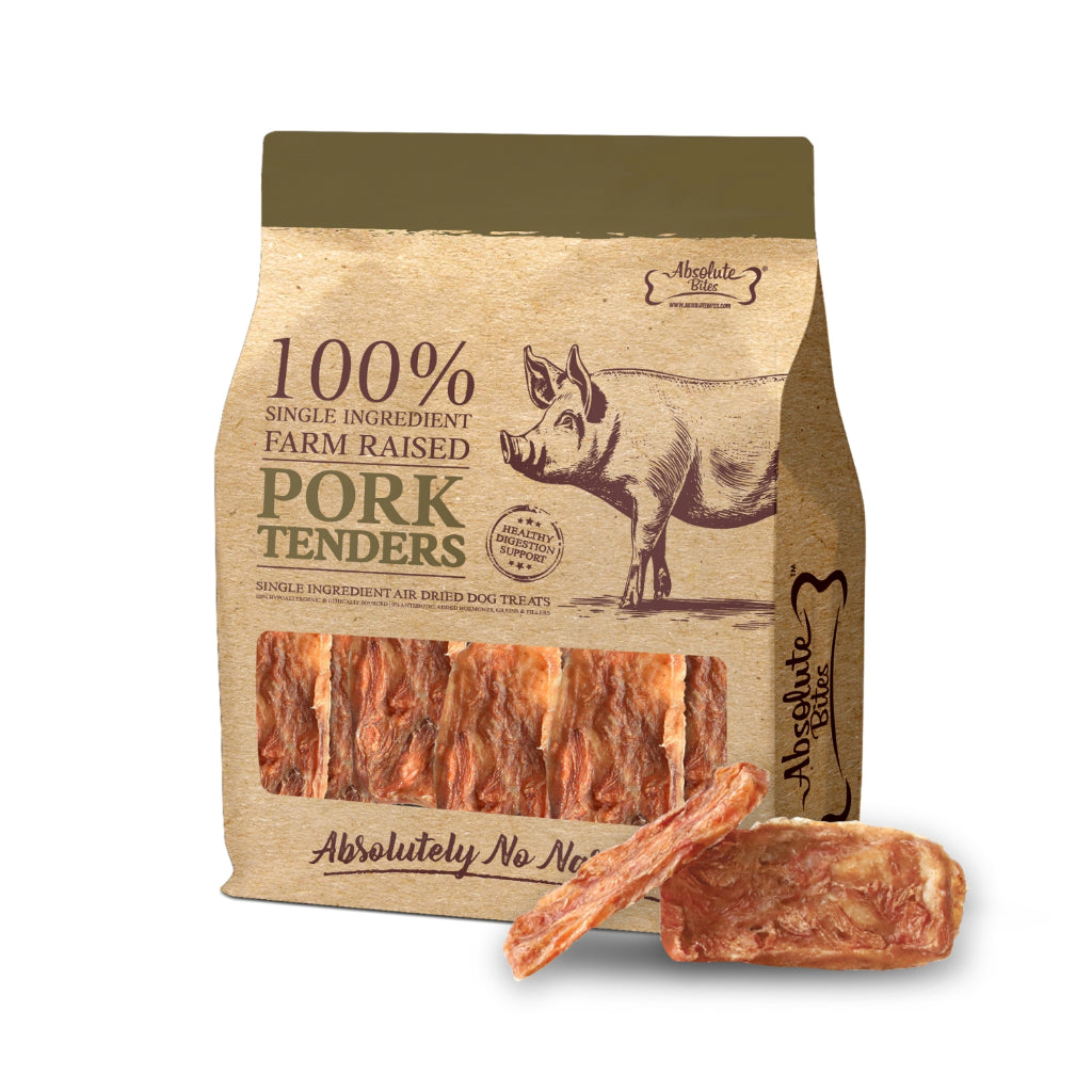 Absolute Bites Air Dried Cat & Dog Treats Pork Tenders 250g