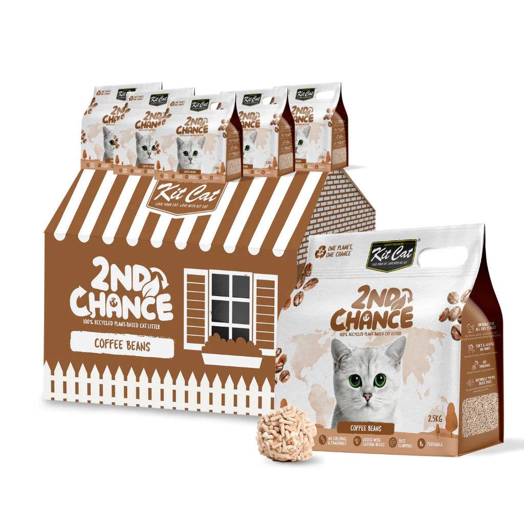 2.5kg Bundle of 6 Kit Cat 2nd Chance Litter Coffee Beans