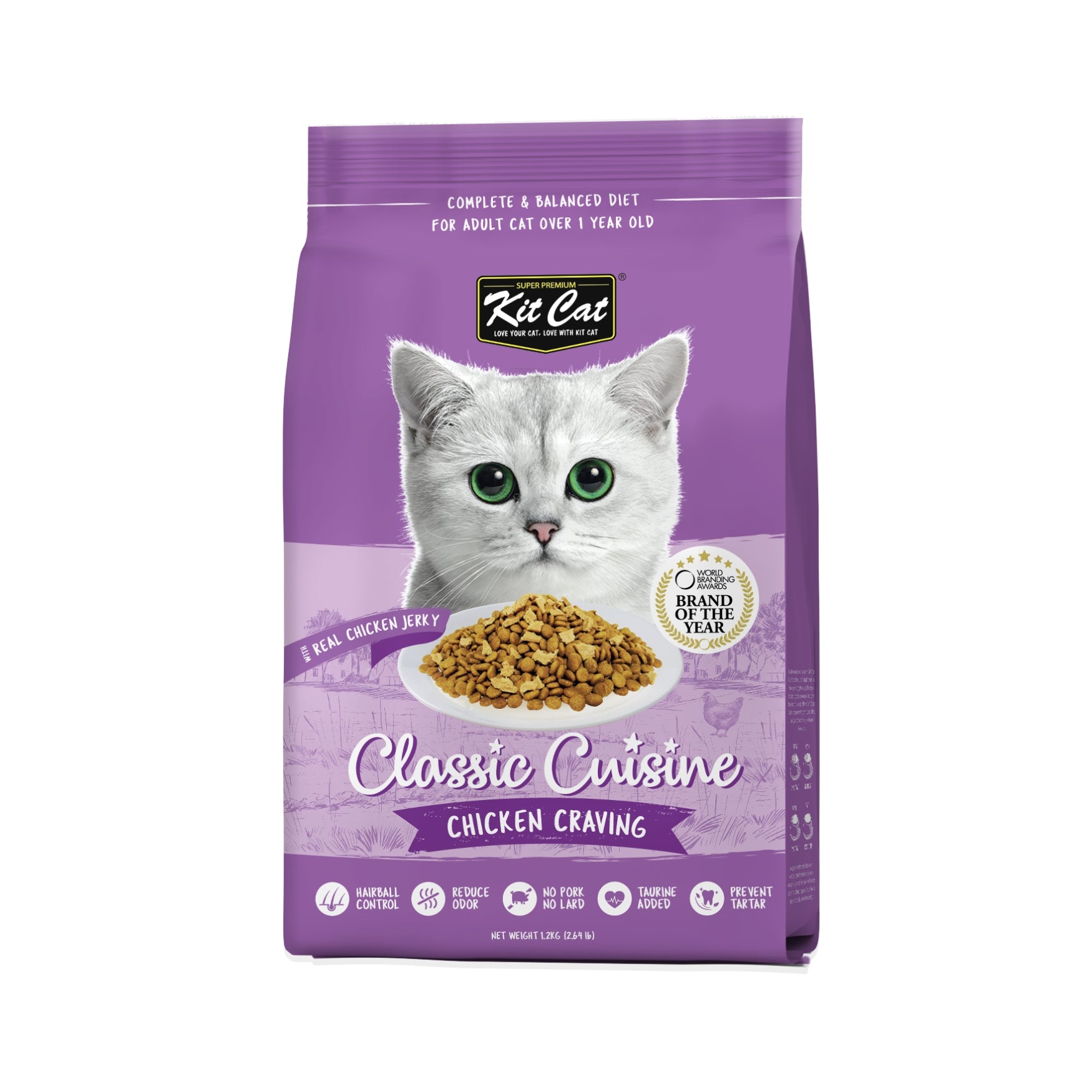 Kit Cat Dry Cat Food 1.2kg/5kg – Premium Complete & Balanced Nutrition for Adult Cats Chicken Cuisine 1.2kg