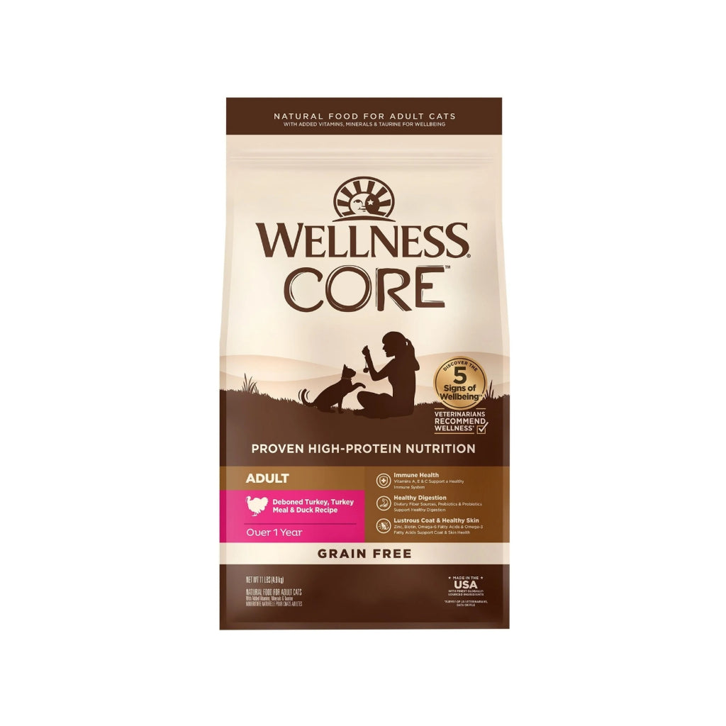 Wellness CORE Grain-Free Dry Cat Food Adult Turkey Duck 11lbs