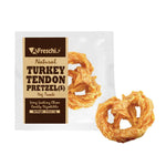 Afreschi Natural Turkey Tendon Dog Chews – Rawhide-Free Treats Tendon Pretzel (S)