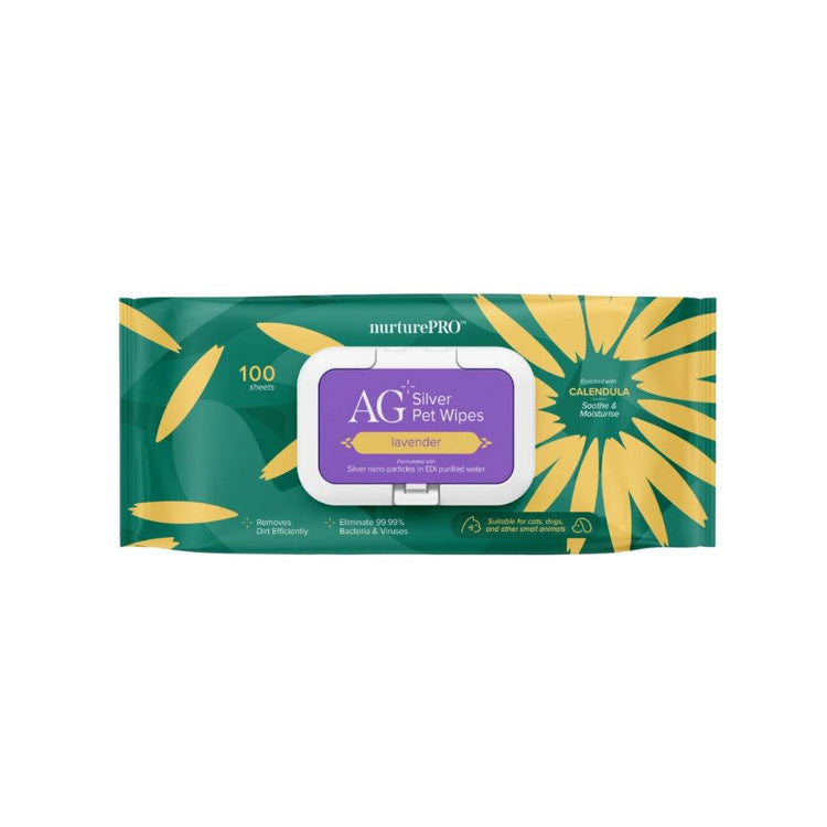 NurturePRO AG+ Pet Wipes 100pcs – Antibacterial & Soft Lavender