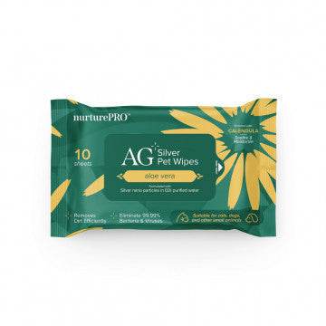 NurturePRO AG+ Silver Pet Wipes 10 Sheets Aloe Vera