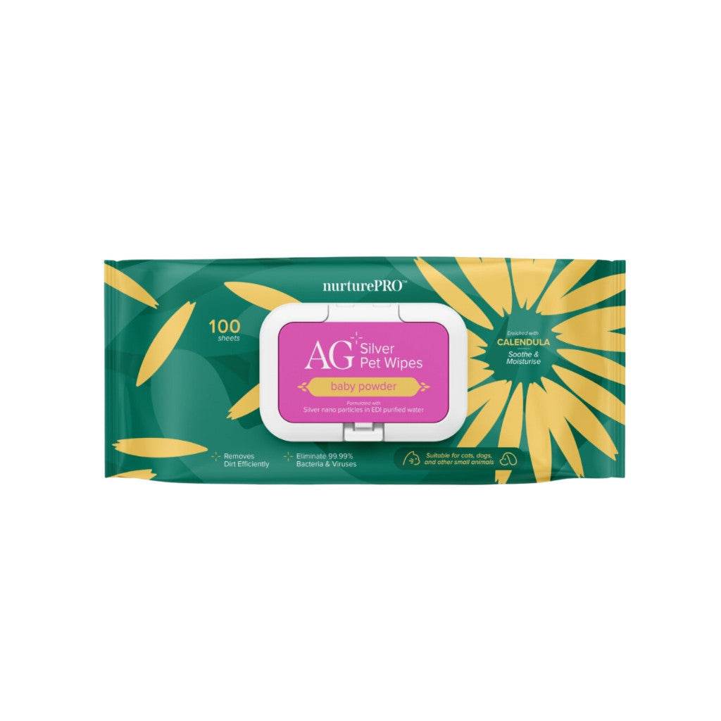 NurturePRO AG+ Pet Wipes 100pcs – Antibacterial & Soft Baby Powder