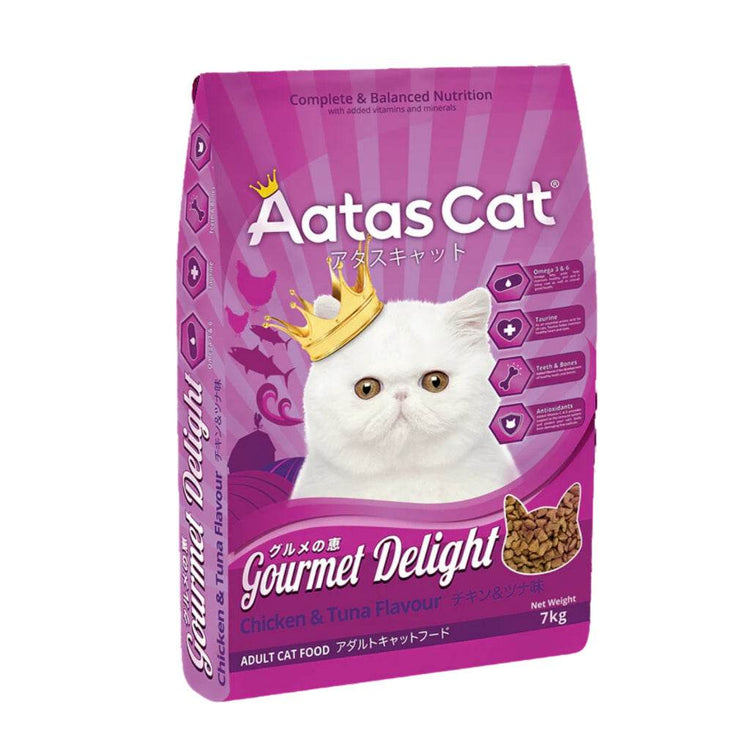Aatas Cat Delight Dry Cat Food 1.2kg/7kg Gourmet ChickTuna7kg