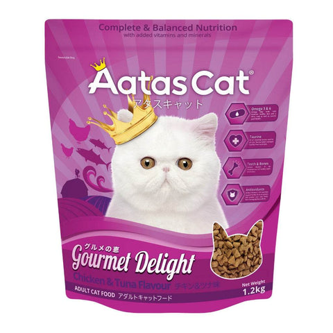 Aatas Cat Delight Dry Cat Food 1.2kg/7kg GourmChickTuna 1.2kg