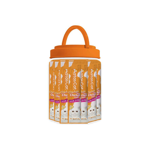 Aatas Cat Crème Purée Cat Treat Tub 14g x 50s Chicken with Surimi