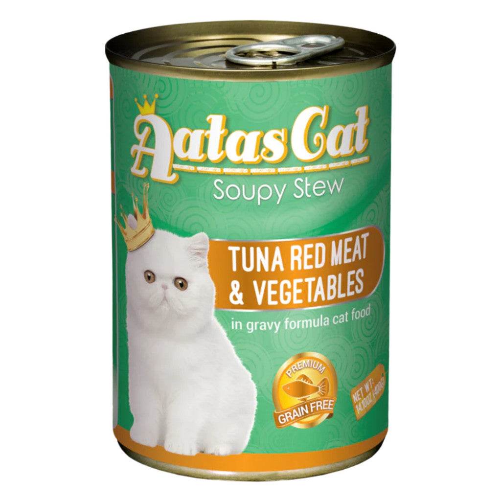 Aatas Cat Soupy Stew Tuna Red Meat In Gravy & Essential In Jelly 400g S: TRM Vegetable