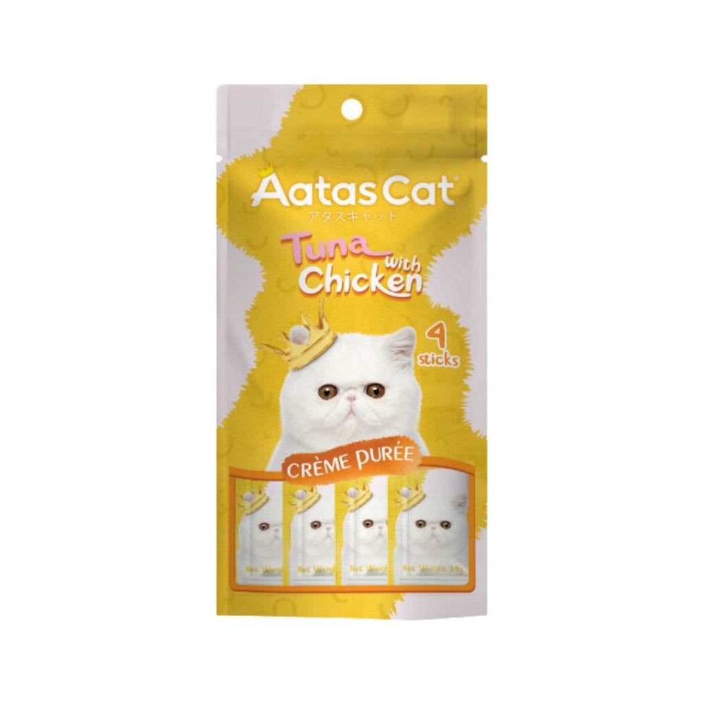 Aatas Cat Crème Purée 14g x 4 Sachets Tuna with Chicken