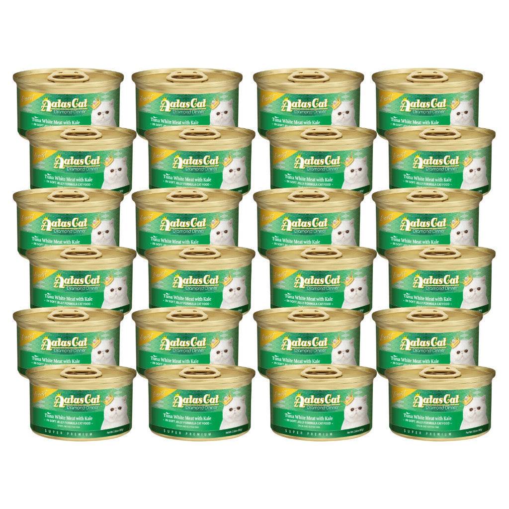Bundle of 24 Aatas Cat Finest Wet Cat Food Tuna Kale