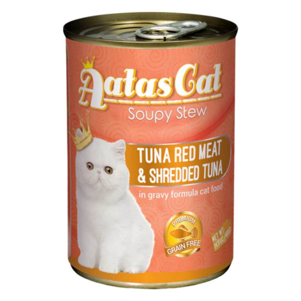 Aatas Cat Soupy Stew Tuna Red Meat In Gravy & Essential In Jelly 400g S: TRM Shredded Tuna