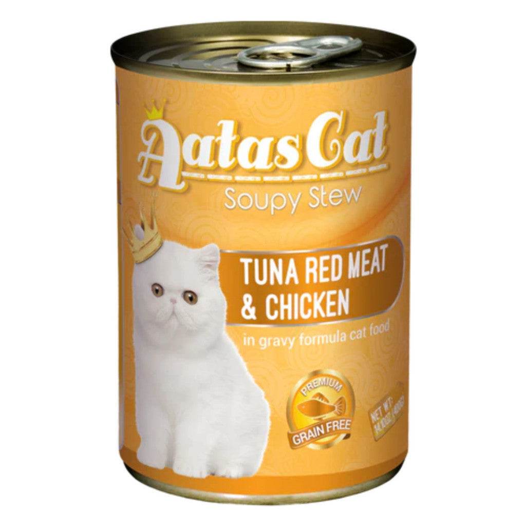 Aatas Cat Soupy Stew Tuna Red Meat In Gravy & Essential In Jelly 400g S: TRM Chicken