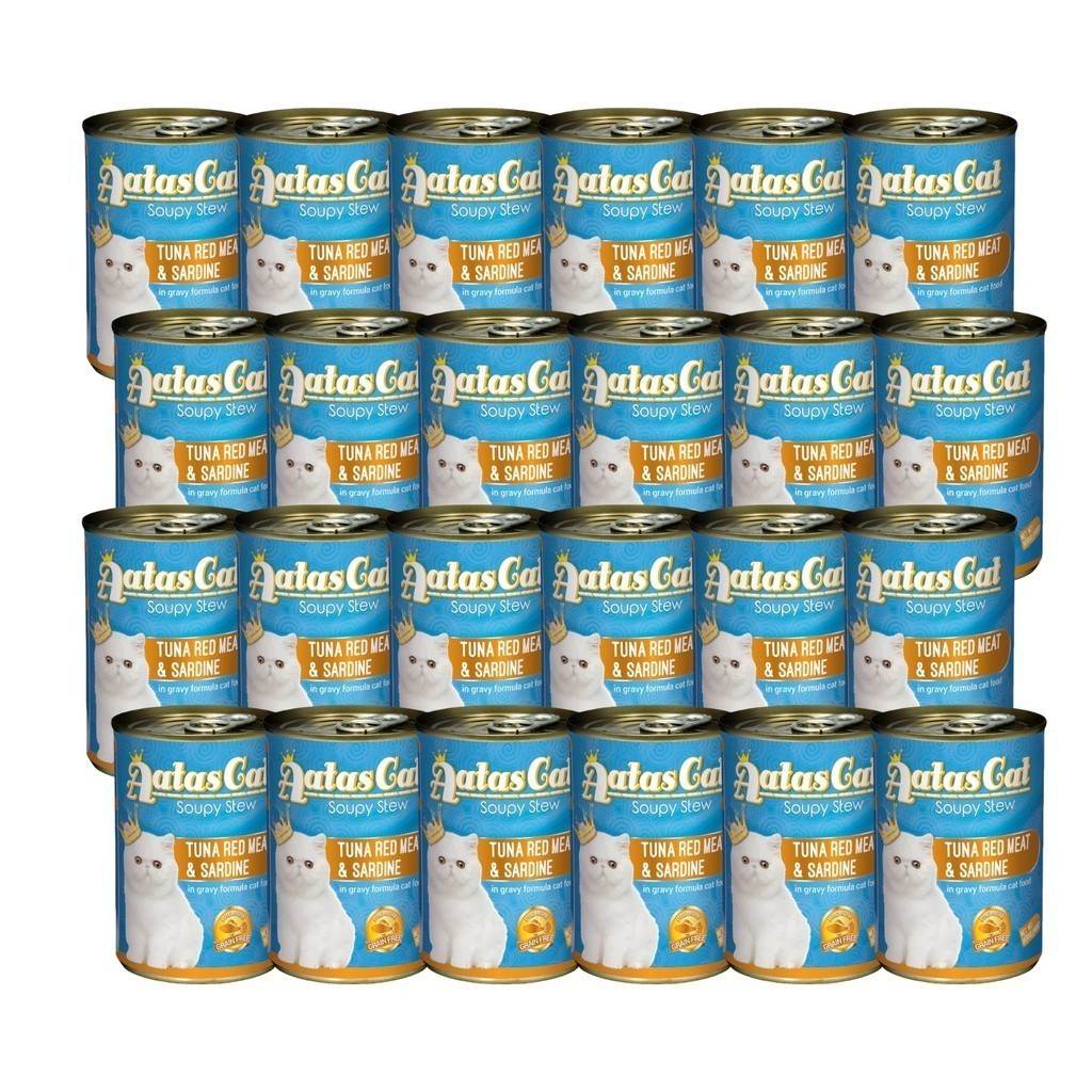 [Bundle of 24] Aatas Cat Soupy Stew Tuna Red Meat in Gravy 400g S: TRM Sardines