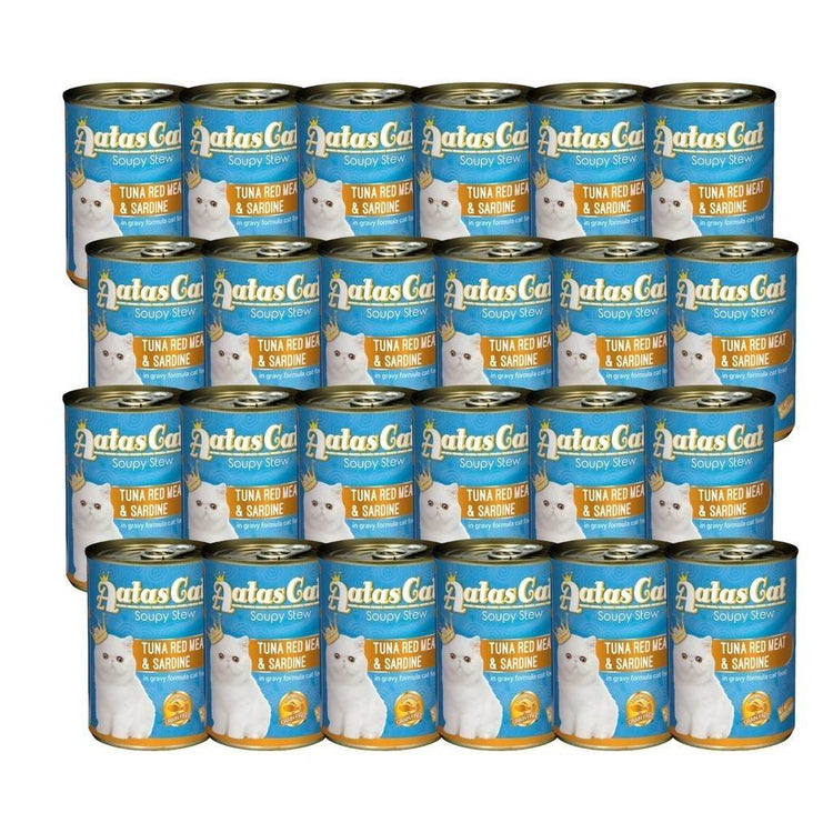 [Bundle of 24] Aatas Cat Soupy Stew Tuna Red Meat in Gravy 400g S: TRM Sardines