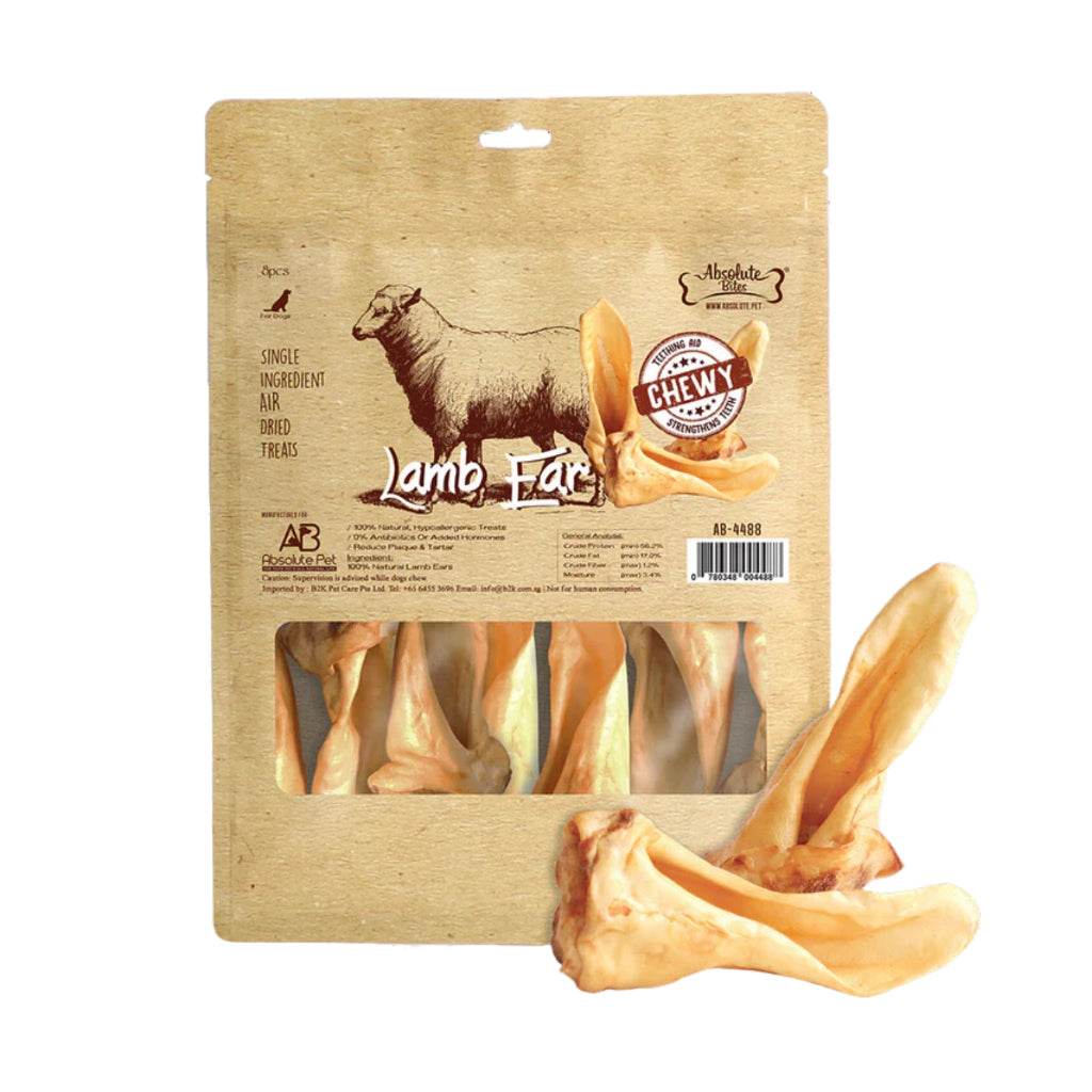 Absolute Bites Air Dried Cat & Dog Treats Lamb Ears (8pcs)