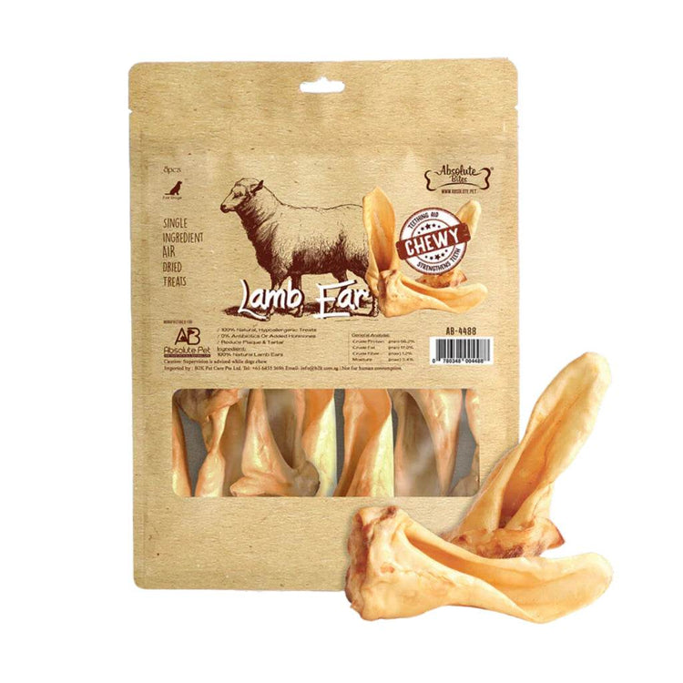 Absolute Bites Air Dried Cat & Dog Treats Lamb Ears (8pcs)