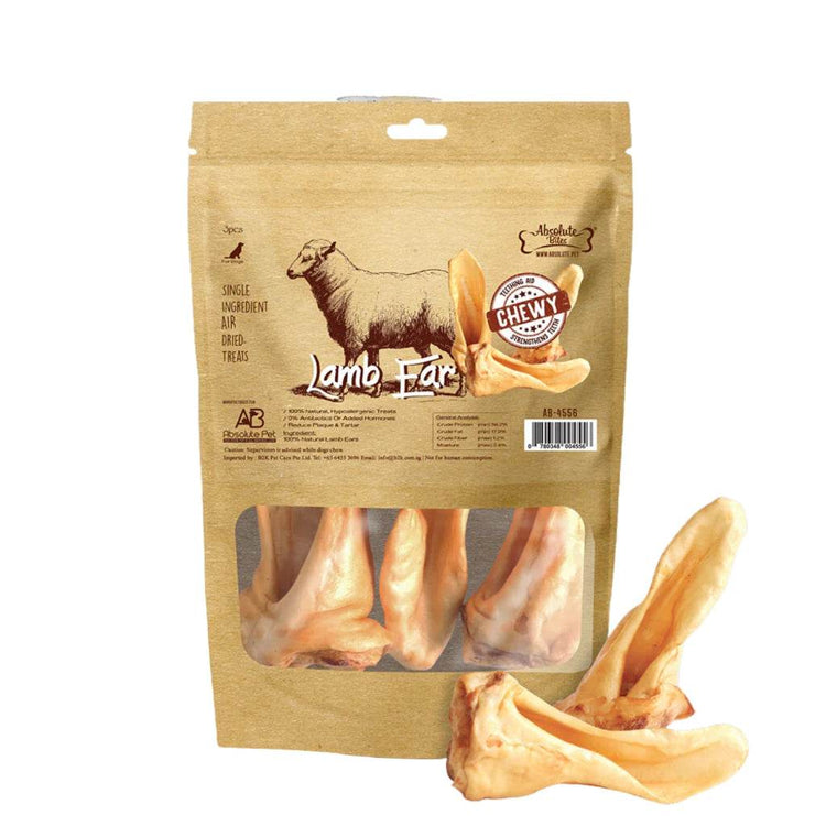 Absolute Bites Air Dried Cat & Dog Treats Lamb Ears (3pcs)