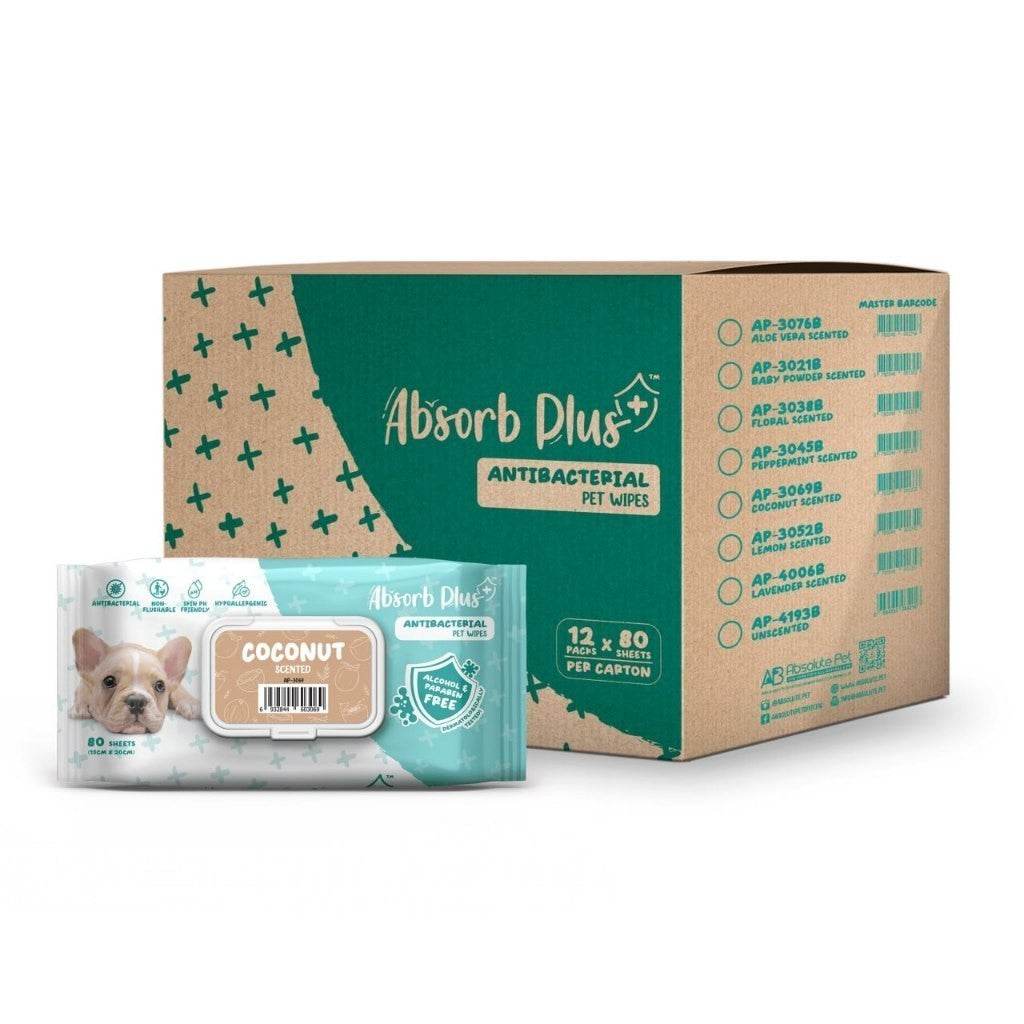 One Carton Absorb Plus Anti-Bacterial Pet Wipes Coconut