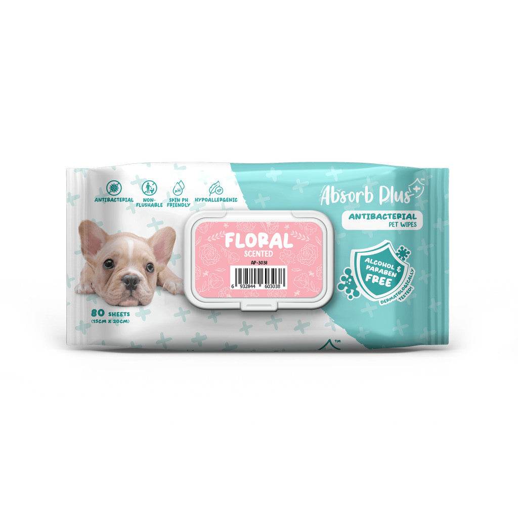 Absorb Plus Anti-Bacterial Scented Pet Wipes Floral