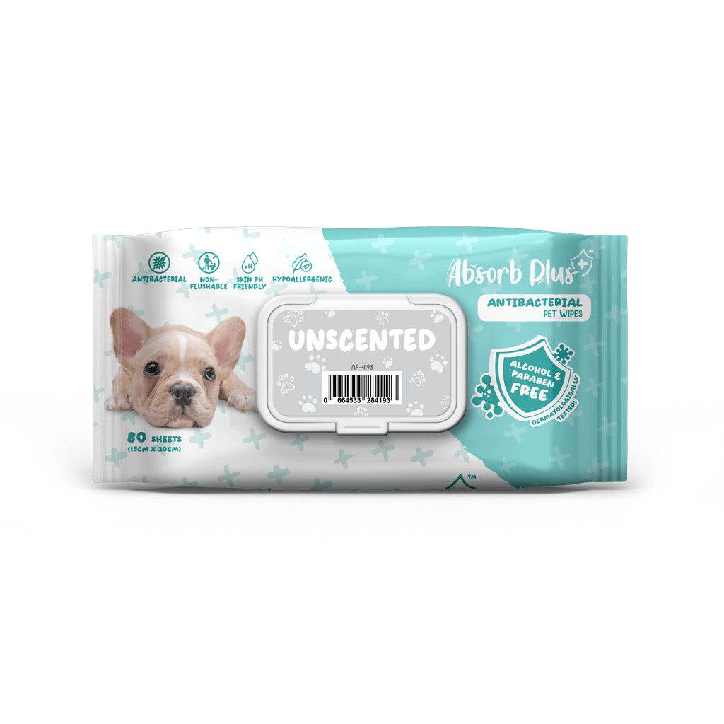 Absorb Plus Anti-Bacterial Scented Pet Wipes Unscented