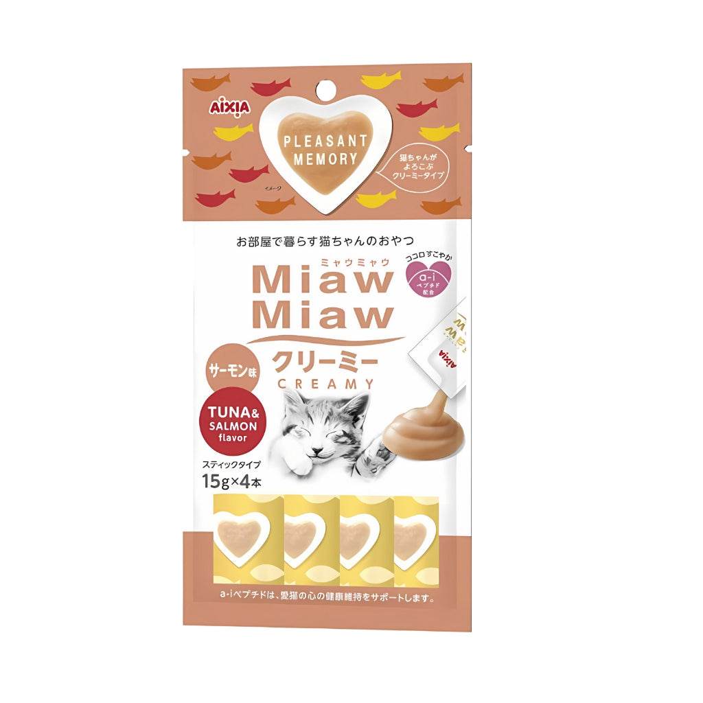 Aixia Miaw Miaw Creamy Purée Cat Treats 15g MMCM5 Tuna & Salmon