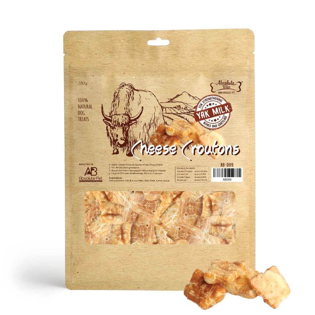 Absolute Bites Air Dried Cat & Dog Treats Cheese Croutons