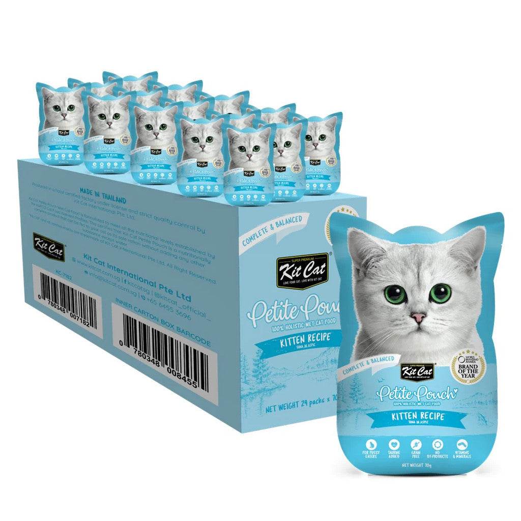 Bundle of 24 Kit Cat Petite Pouch 70g Kitten Tuna