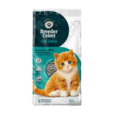 Breeder Celect Cat Litter 30L – Eco-Friendly, Absorbent & Dust-Free Cat Litter 30L