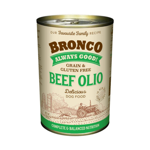 Bronco Wet Dog Food Can 390g - Grain & Gluten-Free Chicken Olio