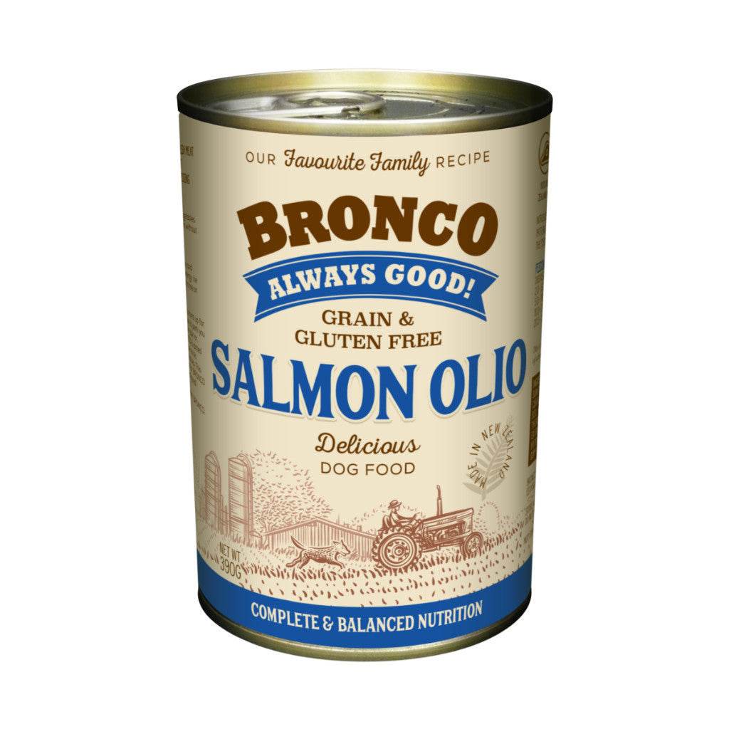 Bronco Wet Dog Food Can 390g - Grain & Gluten-Free Salmon Olio