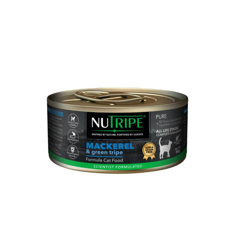 95g Nutripe Pure Wet Cat Food Mackerel&Green Tripe