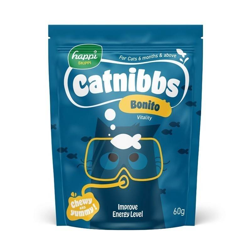 Happi Skippi Catnibbs Treats 60g – Tuna, Salmon, Chicken, Bonito Bonito