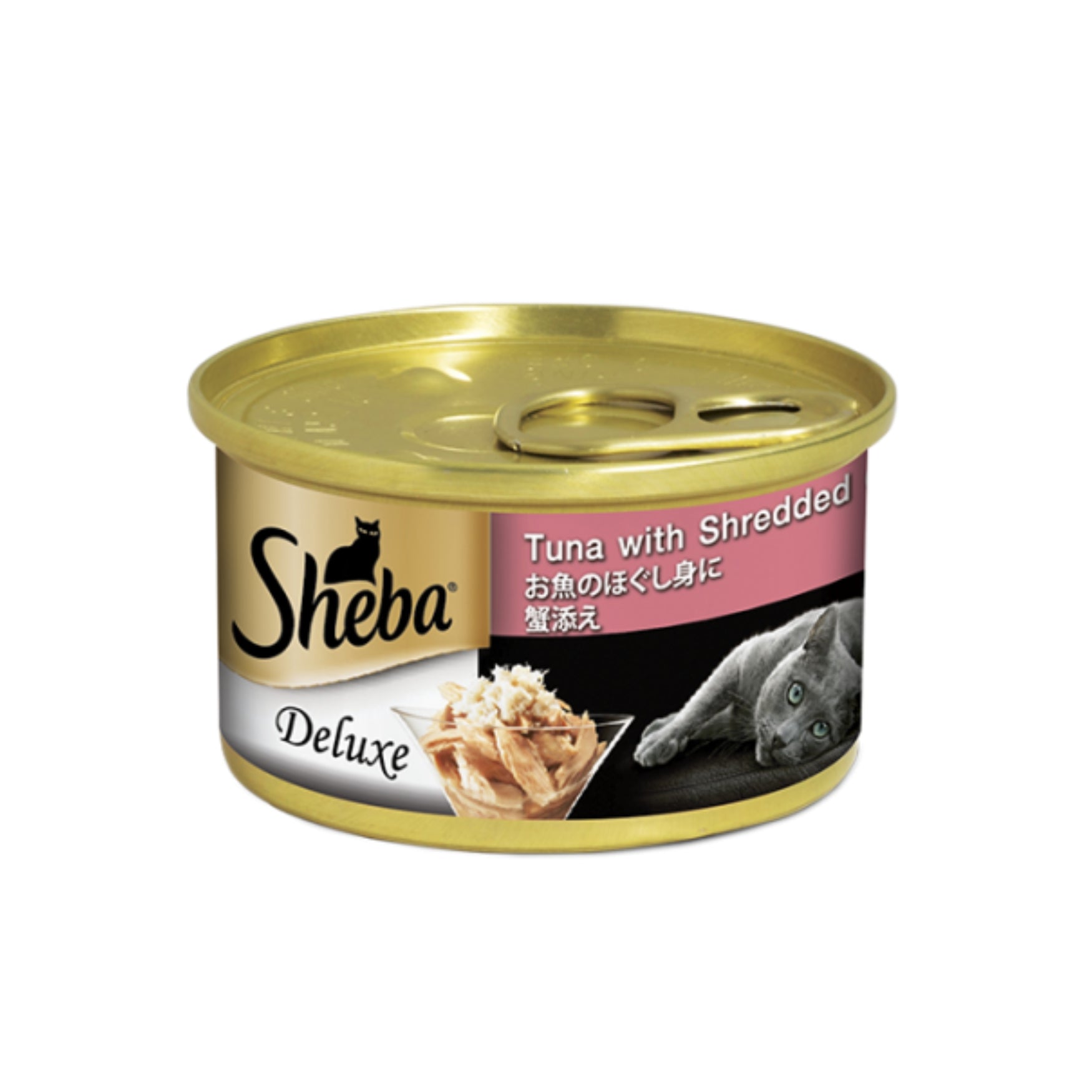 Sheba Deluxe Canned Wet Cat Food 85g - High-Protein Meal for Cats Tuna Flakes with Crab