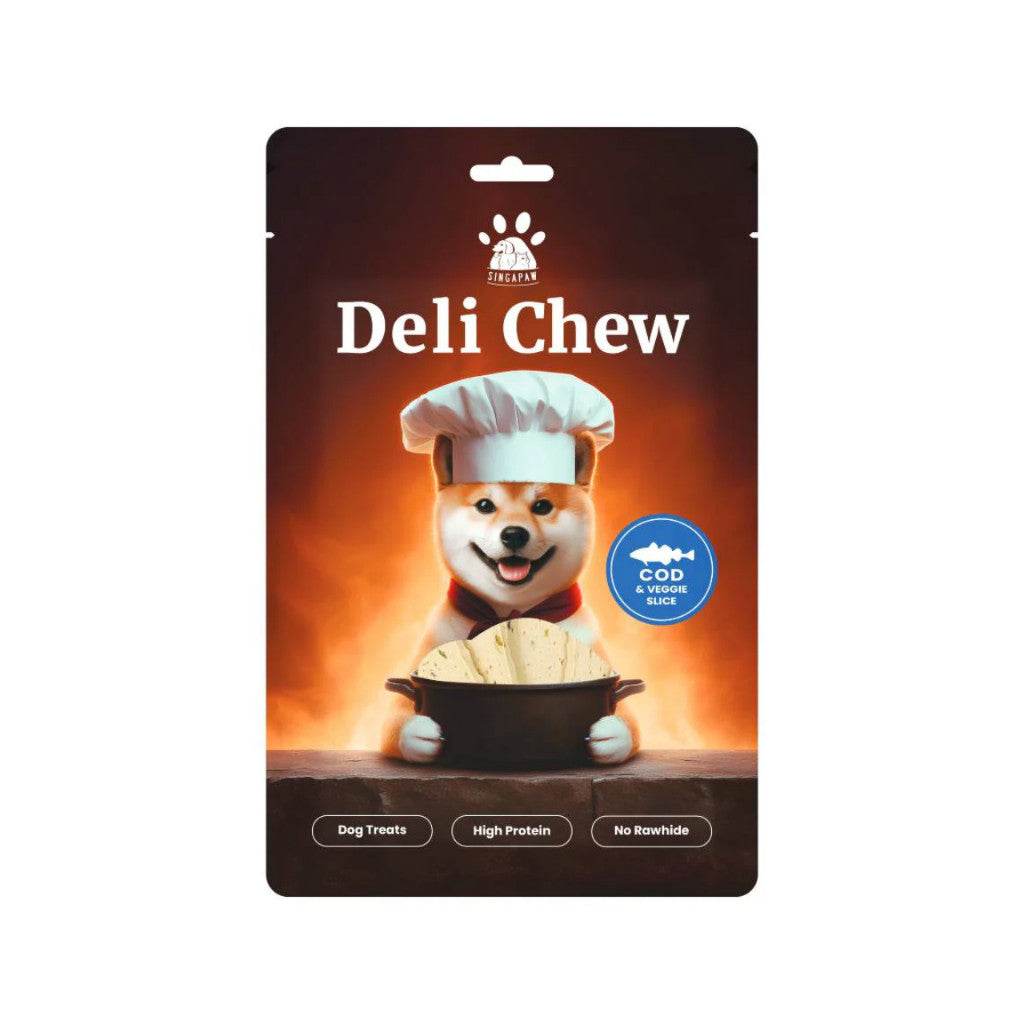 Singapaw Deli Chew Air Dried Jerky Dog Treats Cod & Veggie 120g