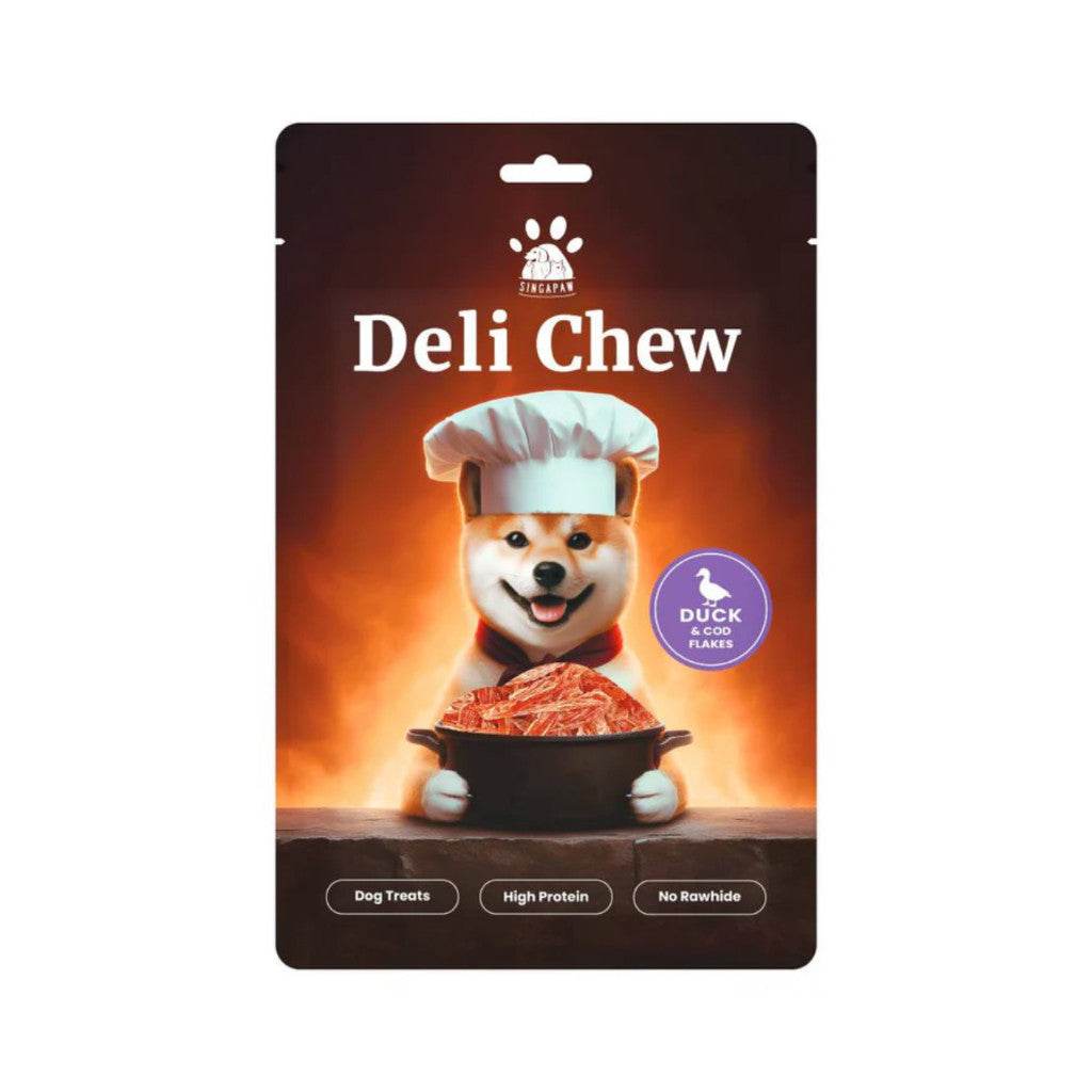 Singapaw Deli Chew Air Dried Jerky Dog Treats Duck & Cod Flakes