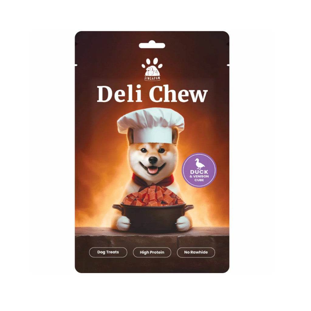 Singapaw Deli Chew Air Dried Jerky Dog Treats Duck & Venison 120g