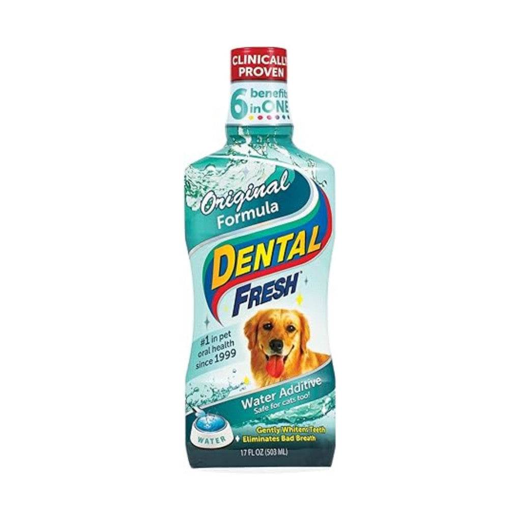 Dental Fresh Water Additive for Dogs – No-Brush Oral Care Original 17oz