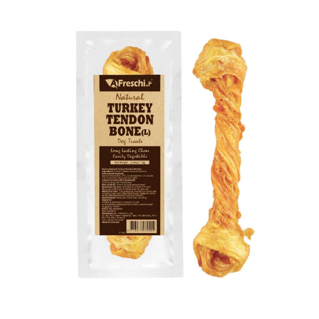 Afreschi Natural Turkey Tendon Dog Chews – Rawhide-Free Treats Tendon Bone (L)