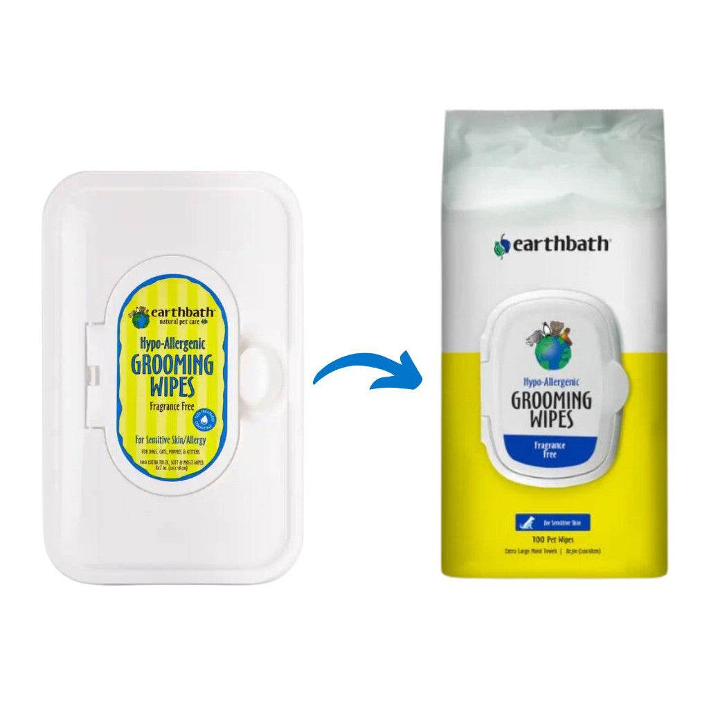Earthbath Pet Wipes - Grooming, Eye, Ear, Tooth & Gum, Facial Wipes Hypo-Allergenic 100s
