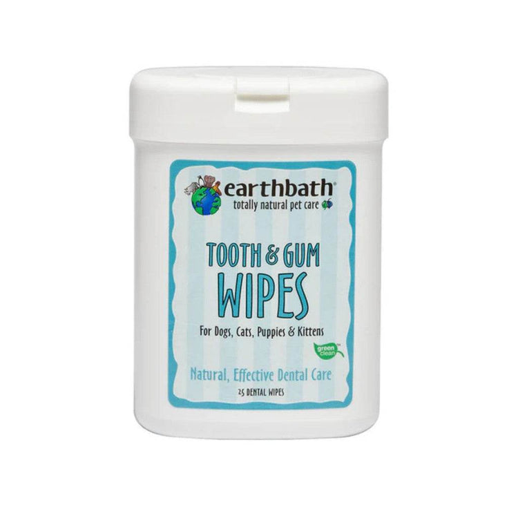 Earthbath Pet Wipes - Grooming, Eye, Ear, Tooth & Gum, Facial Wipes Tooth Gum Wipes 25s