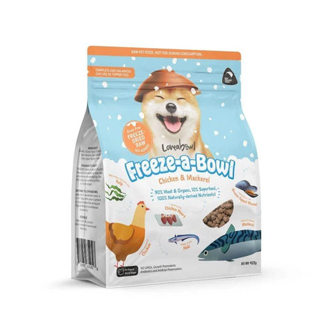 425g Loveabowl Freeze-a-Bowl Dried Dog Food Chick&Mackerel 425g