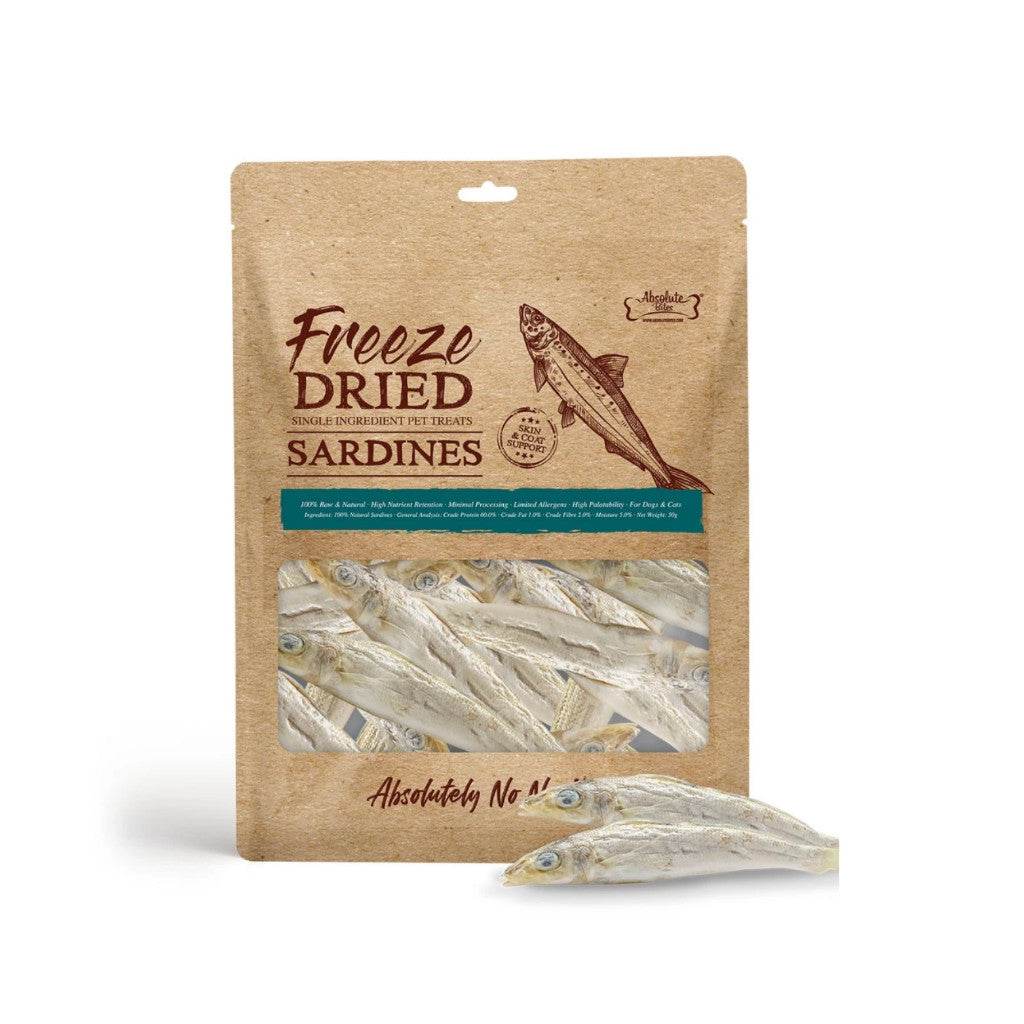 Absolute Bites Freeze Dried/Air Dried Cat & Dog Treats FD Sardine 50g
