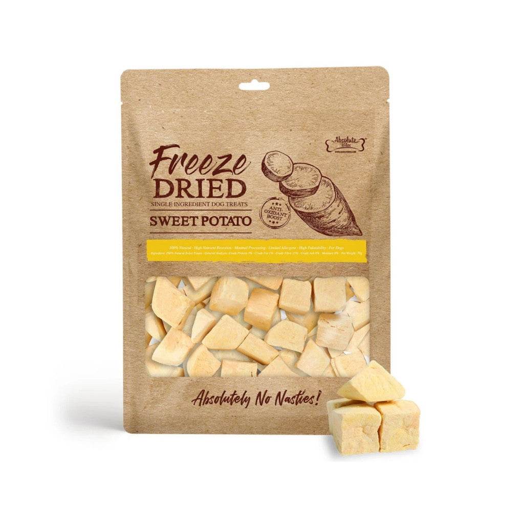 Absolute Bites Freeze Dried/Air Dried Cat & Dog Treats Freeze Dried Sweet Potato 70g