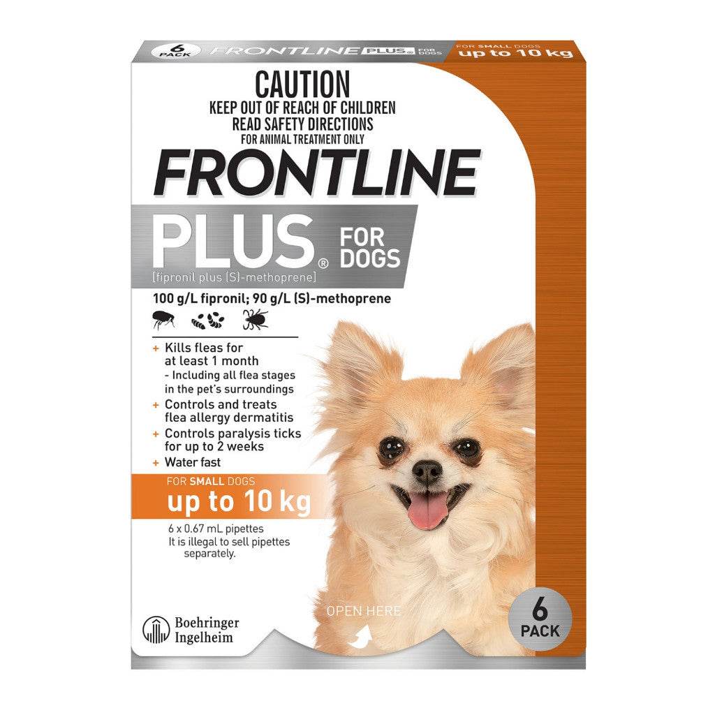 Frontline Plus For Dogs S (to 10Kg) 6 Doses