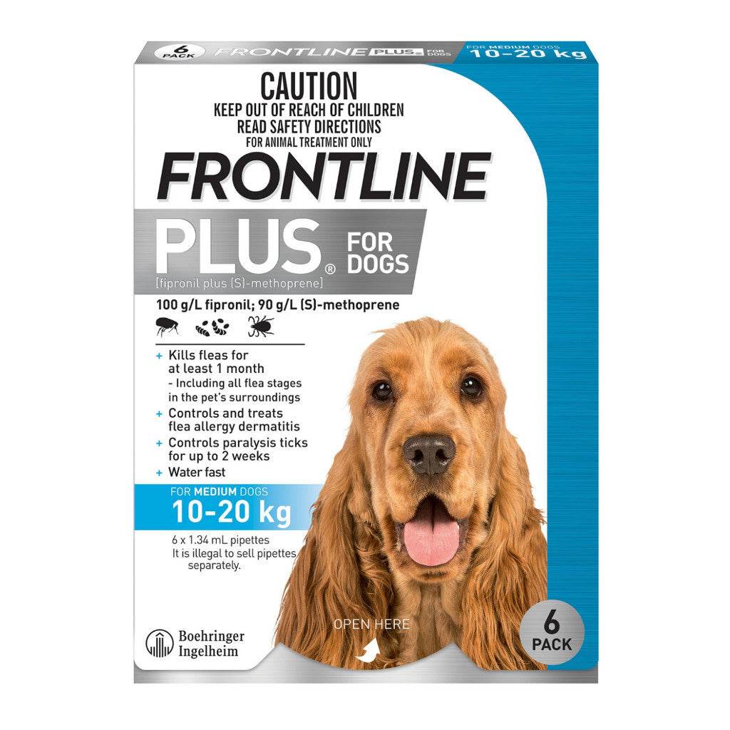 Frontline Plus For Dogs M (10-20Kg) 6 Doses